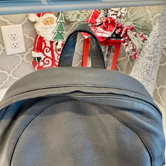 Michael Kors Gray Pebbled Leather Mini Backpack Purse Silver Hardware - Picture 6 of 12